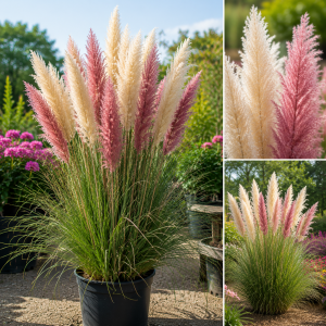 8 Mixed Pampas Grass Live Plants - 2.5" Pot, Vibrant Colors Outdoor Shrub-Any 2 colors