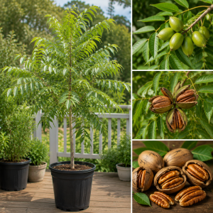 Pecan Tree Live Plant 1-3 Feet Tall – Fast Growing Cold Hardy Nut Tree for Planting