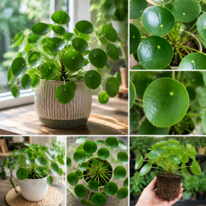 2 Pilea Peperomioides Live Plants – 5-6 Inch Money Plants for Indoor/Outdoor