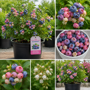 Pink Lemonade Blueberry Live Plant - 4-8 Inch Starter Bush for Garden or Patio