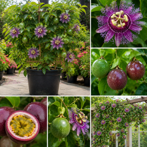 Purple Passion Fruit Live Plant Vine – Perennial, 4-7 Inch, Outdoor
