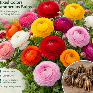 30 Mixed Ranunculus Flower Bulbs - Vibrant Colors for Garden Planting