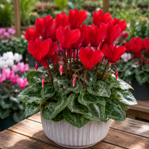 Red Cyclamen Live Plant – 4" Pot, Hardy Houseplant, Indoor Outdoor Ornamental Flower