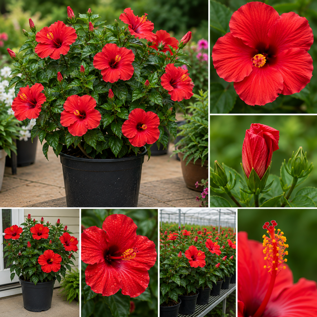 2 Hardy Hibiscus Plants Live - Red Hibiscus Flowers, 3-5 Inches Tall