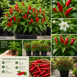 Red Pepper Live Plants – 2 Pack, 4 Inch Pot – Garden & Patio Vegetable