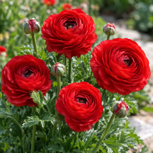 30 Red Ranunculus Bulbs for Fall Planting - Vibrant Spring Blooms