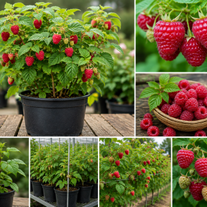 Set of 2 Live Red Raspberry Plants - Sweet Berry Shrubs, 3 Inch Pot, Full Sun