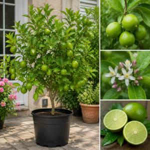 Seedless Lime Tree Live Plant – 3 ft Tall, 5 Gallon Pot – Outdoor Citrus for Zones 9-11