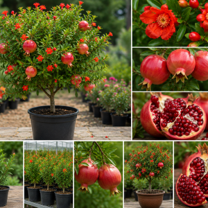 Sweet Pomegranate Tree Live Plant - Red Wonderful Variety, 8-10 Inch Tall, Zone 8-11
