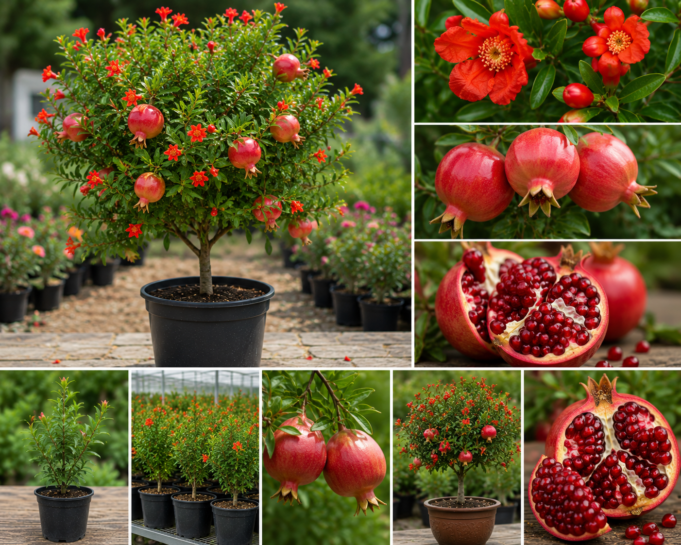 Sweet Pomegranate Tree Live Plant – 10-12" Tall, Fruit Bearing, Zones 8-11
