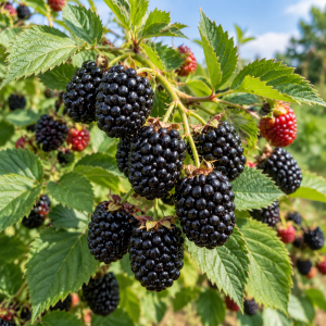 Thornless Arapaho Blackberry Bush Live Plant, 4-8 Inch, Set of 2, Outdoor Fruit