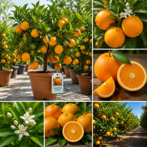 Valencia Orange Tree Live Plant - 3-4 Ft Tall, 5 Gallon Pot, Sweet Citrus