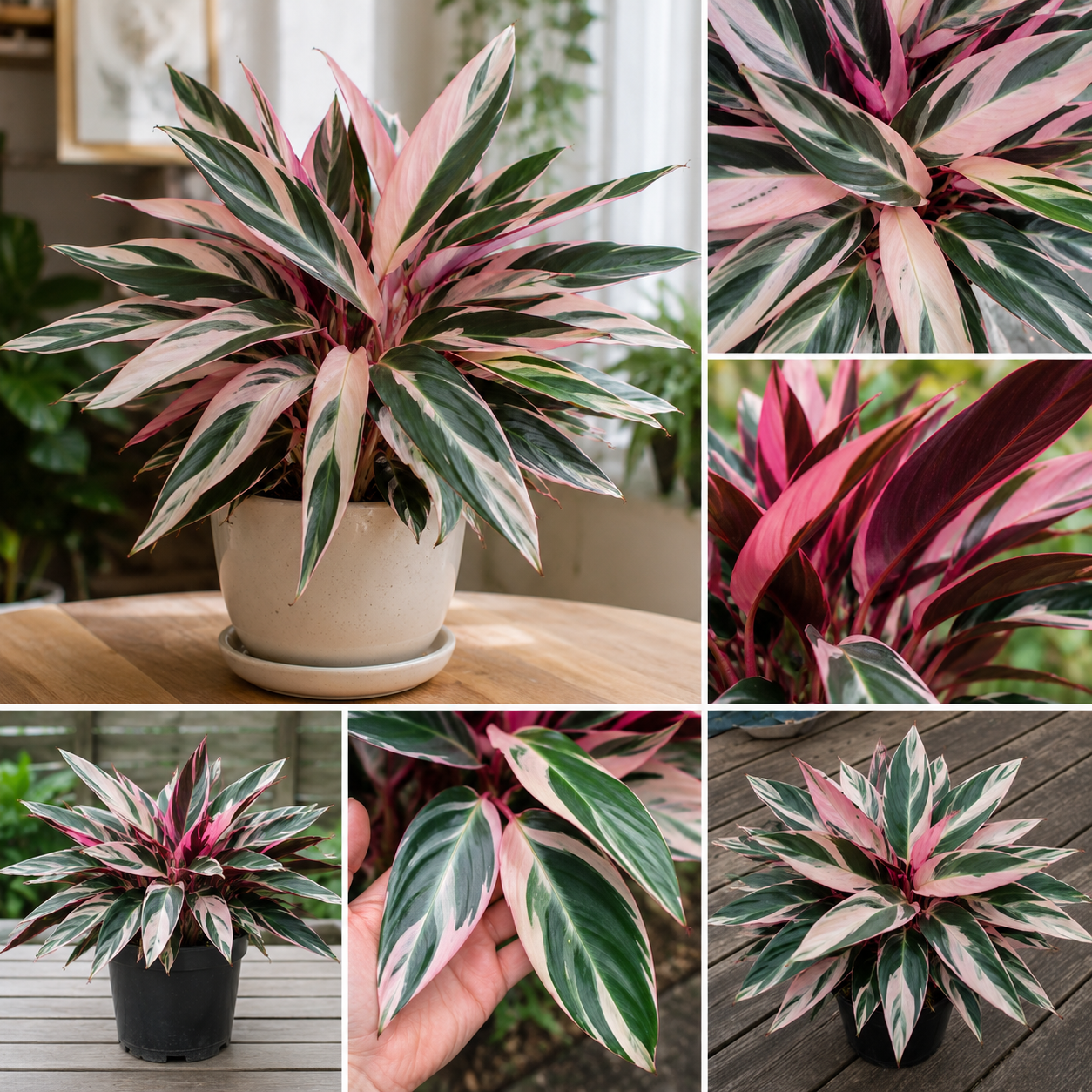 Stromanthe Triostar Live Plant - 4 Inch Pot, Variegated Foliage Indoor Houseplant