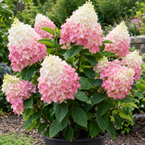 White to Pink Hydrangea Tree Live Plant – 4-8 Inches – Compact Foliage