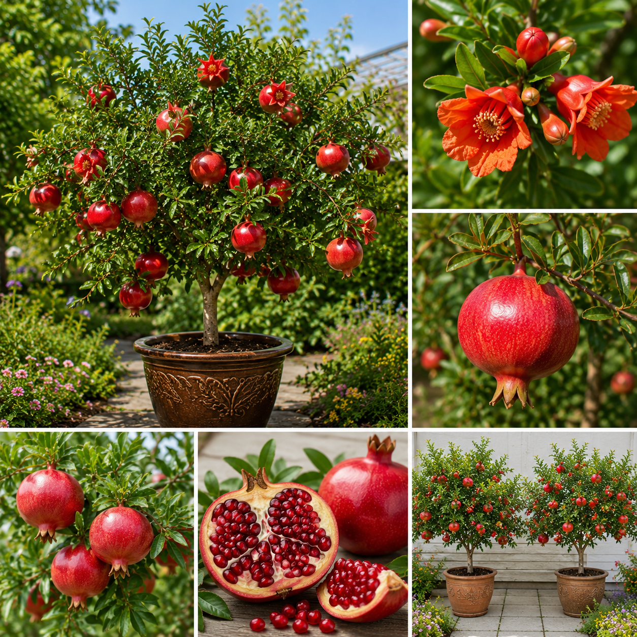 Wonderful Pomegranate Tree Live Plant - 4-8 Inch Starter Size, Cold Hardy