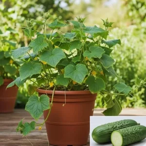 Cucumber Live Plants for Planting - 2 Pack, 4-7 Inches Tall Vegetable Starters - Image 1