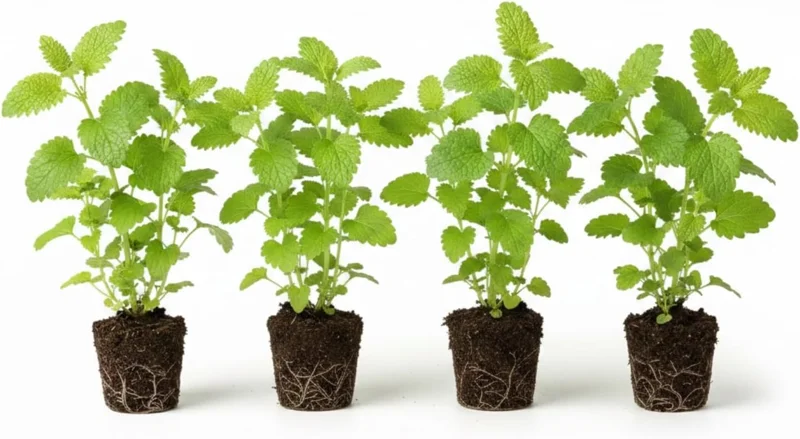 Lemon Balm Live Plant – 4-Pack, 4-6" Tall – Well-Rooted Herb Starter Plants - Image 2