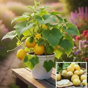 Lemon Cucumber Live Plants – Set of 2, 4-Inch Pot, Vegetable Plant - Image 6