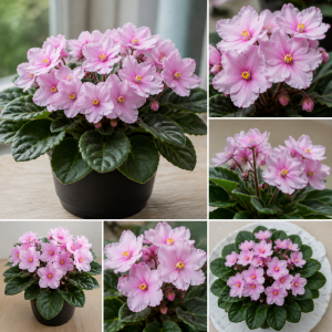 African Violet Live Plant – 4 Inch Pot – Light Pink Flowering Houseplant