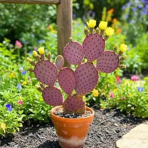 Purple Prickly Pear Cactus Live Plant – 6-8 Inches – Fully Rooted – Outdoor - Image 7