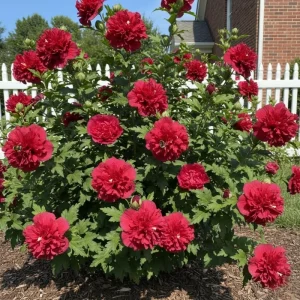 Red Althea Rose of Sharon Tree Live Plant, 1 Year Old Dormant Seedling, Quart Pot, Outdoor, Cold Hardy - Image 1
