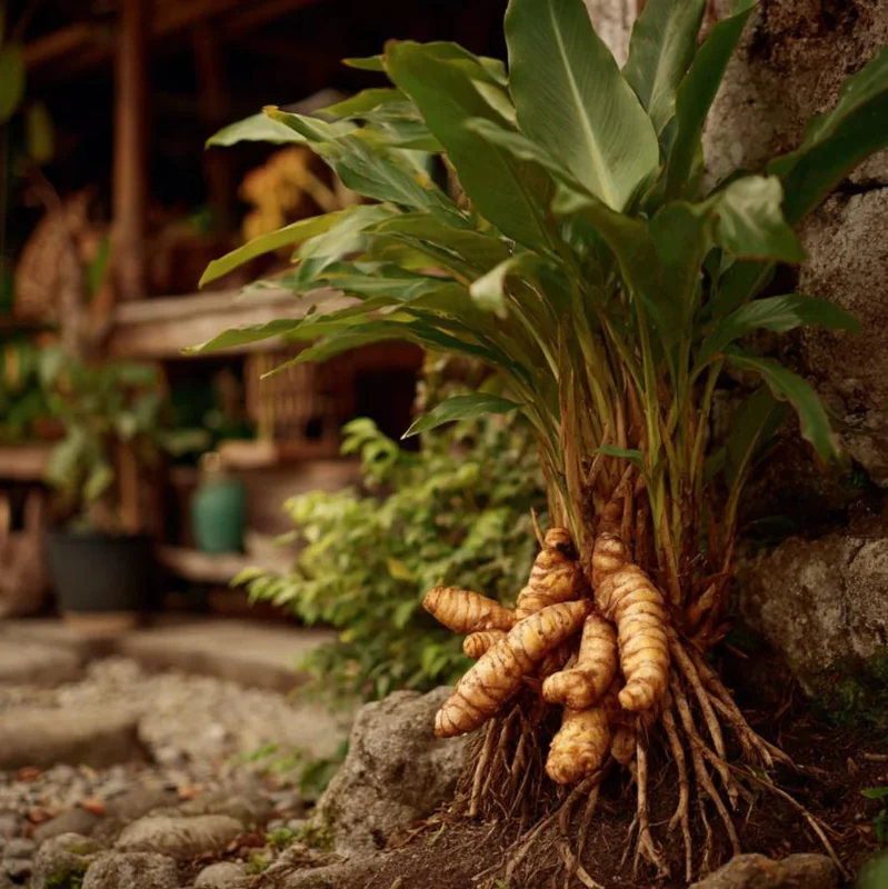Set of 3 Yellow Turmeric Live Plants (Curcuma longa) – 4-6" Tall – No Pot - Image 3