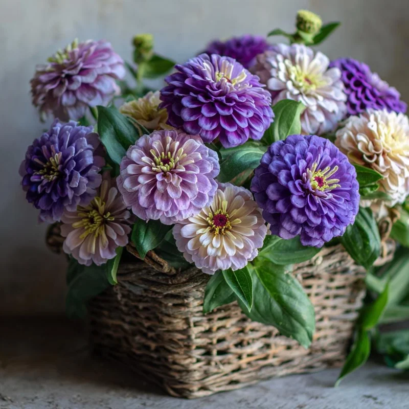 Blueberry Cheesecake Zinnia Seeds - 100 Seed Mix - Lavender & Cream Blooms - Image 3