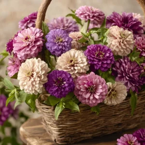 Blueberry Cheesecake Zinnia Seeds - 100 Seed Mix - Lavender & Cream Blooms - Image 1