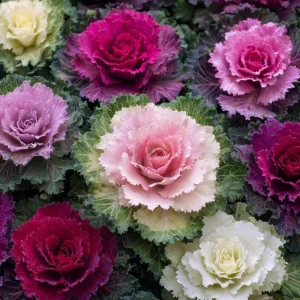 Flowering Kale Ornamental Cabbage Seeds Mix - 25 Seeds, Pink Red White, Cold-Hardy Decorative Garden - Image 3
