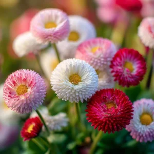 Habanera Mixed Bellis Daisy Seeds – 10 Seeds – Double Pompon Blooms – Outdoor - Image 3
