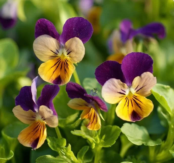 Johnny Jump Up Seeds - Viola Tricolor Helen Mount - 120 Seeds - Colorful Garden Blooms - Image 1