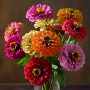 Lilliput Zinnia Seeds – 50 Count, Dwarf Double Blooms, Vibrant Mixed Colors for Gardens - Image 1