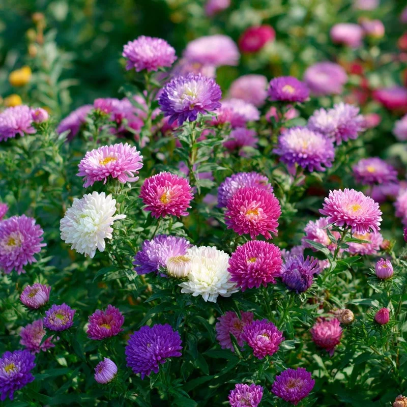 Powder Puff China Aster Seeds - 200 Seed Mix - Heirloom Callistephus chinensis for Gardens & Cut Flowers - Image 3