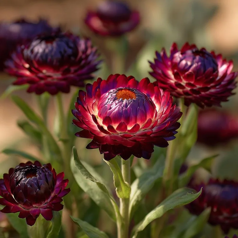 Purple Red Black Strawflower Seeds - 50 Count - Vibrant, Long-Lasting Blooms - Image 4