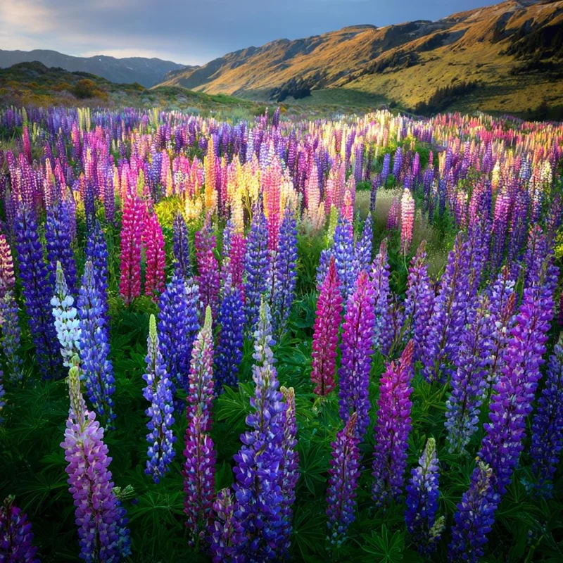 Rainbow Mixed Color Lupine Seeds - 50 Seeds - Vibrant Multi-Colored Spikes - Pollinator Friendly - Image 3