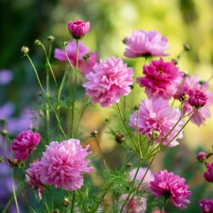 Rose Bonbon Cosmos Seeds - Double Rose-Pink Blooms, 25 Seeds, Annual Flower - Image 1