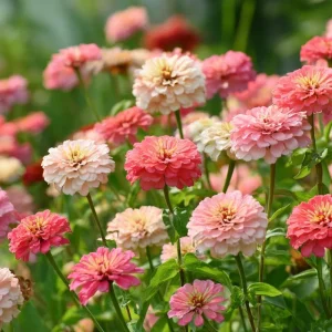 Strawberries and Cream Zinnia Seeds - 100 Count, Bi-Color Flowers, Easy-to-Grow - Image 1