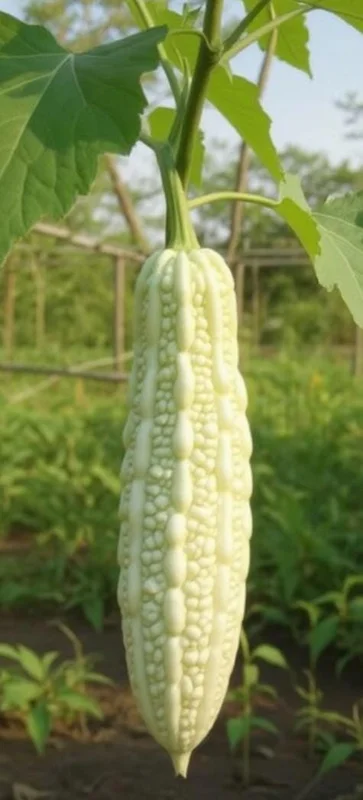 White Bitter Gourd Seeds – Heirloom Ivory Bitter Melon Seeds for Asian Cuisine – 10 Seeds - Image 1