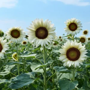 White Nite Sunflower Seeds – 20 Seeds – Creamy White Blooms – Annual - Image 2