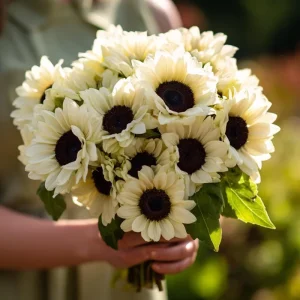 White Nite Sunflower Seeds – 20 Seeds – Creamy White Blooms – Annual - Image 1