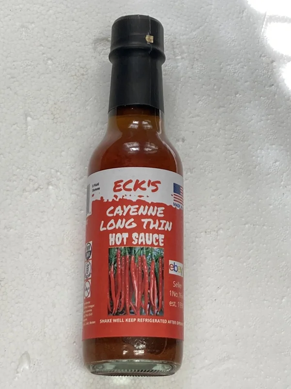 Cayenne Long Thin Hot Pepper Sauce 5 oz Bottle - Spicy Condiment - Image 1