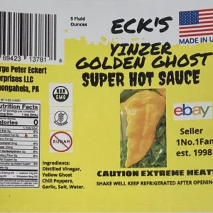 Golden Ghost Super Hot Pepper Sauce - Extreme Heat, 5 oz Bottle - Image 2
