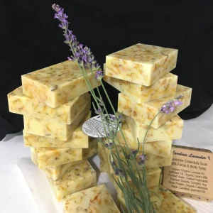 Lavender Calendula Goat Milk Soap - Facial & Body Bar - 3.7 oz - Image 2