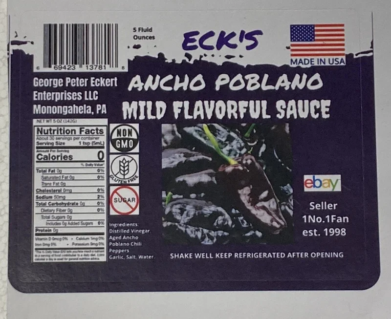 Mild Ancho Poblano Pepper Sauce 5 oz Bottle - Flavorful & Versatile - Image 2
