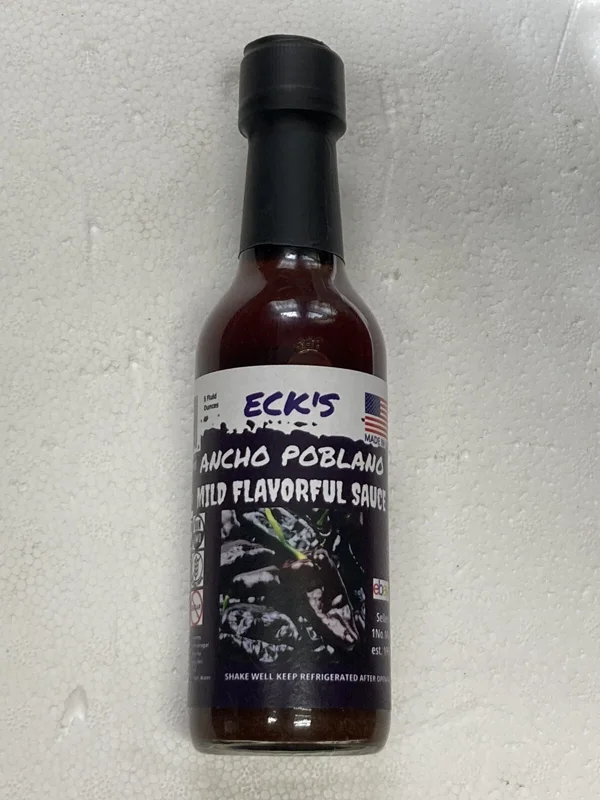 Mild Ancho Poblano Pepper Sauce 5 oz Bottle - Flavorful & Versatile - Image 1