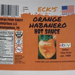 Orange Habanero Hot Pepper Sauce - 5 oz Bottle, Vegan, Gluten-Free - Image 2