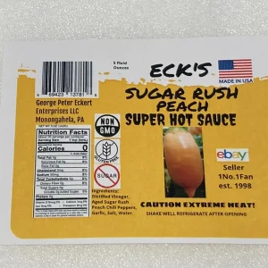 Super Hot Peach Pepper Sauce - 5 oz Bottle - Fiery & Sweet Condiment - Image 2