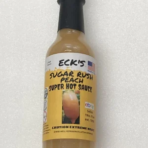 Super Hot Peach Pepper Sauce - 5 oz Bottle - Fiery & Sweet Condiment - Image 1