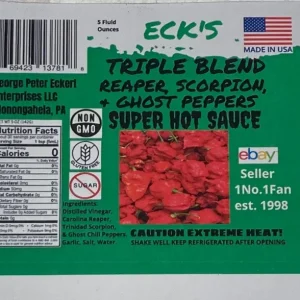 Super Hot Pepper Sauce - Carolina Reaper, Scorpion, Ghost Chili Blend, 5 oz Bottle - Image 2
