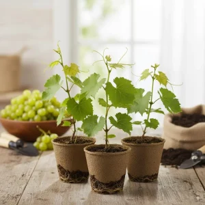 Traminette Grape Vine Live Plant - 4 Pack, 5-9 Inches Tall - Cold Hardy Fruit Vine - Image 1
